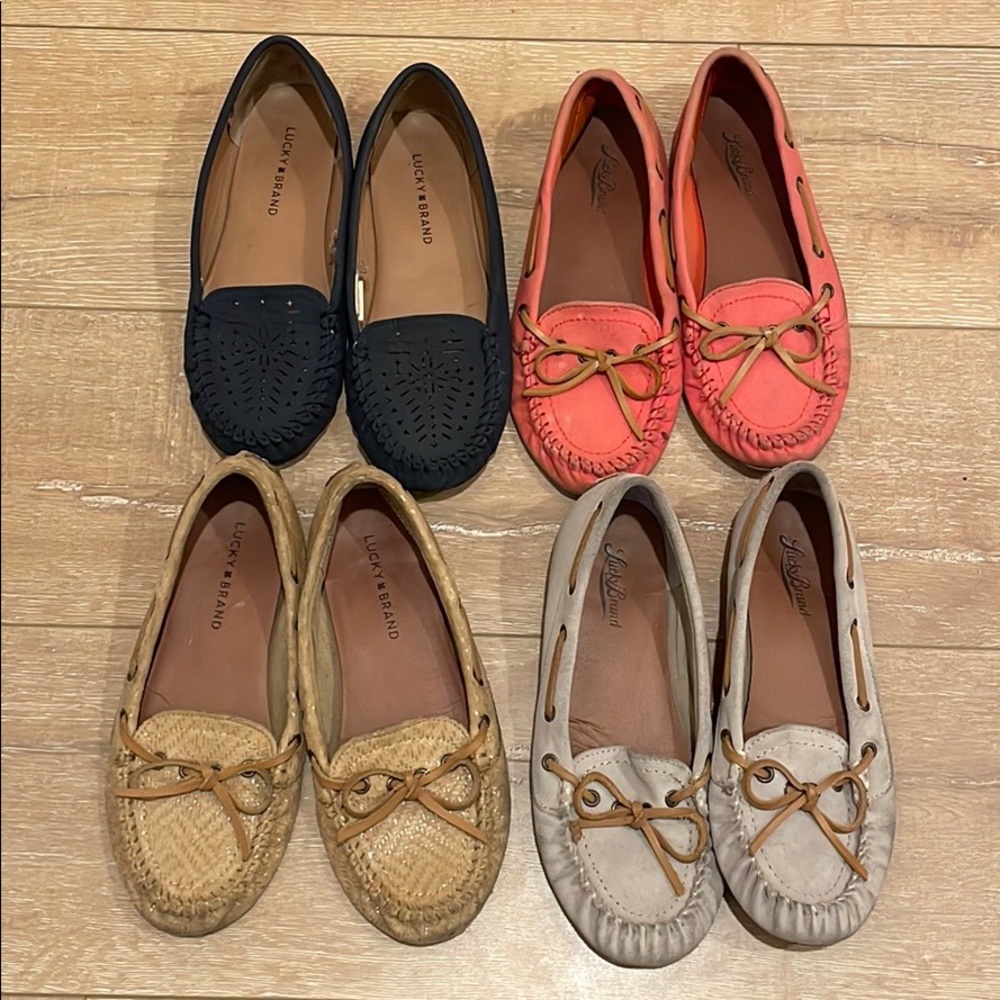 4 Pairs of Lucky Brand Size 8 Moccasins